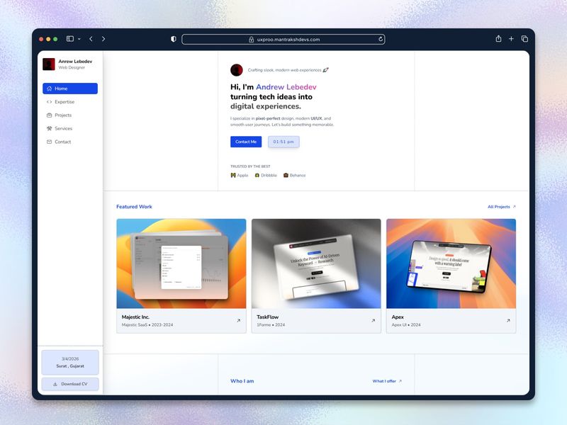 UxProo - Modern Personal Portfolio Template (React & Next.js)