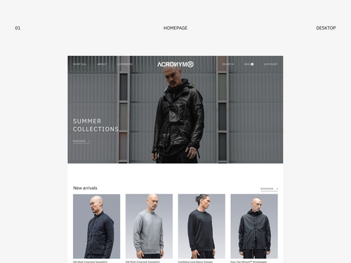ACRONYM — E-commerce Redesign on Behance