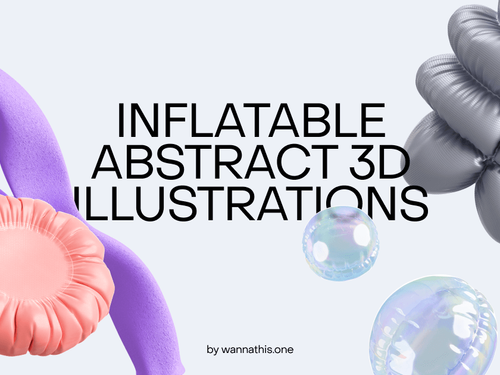 Inflatable abstract 3d illustrations