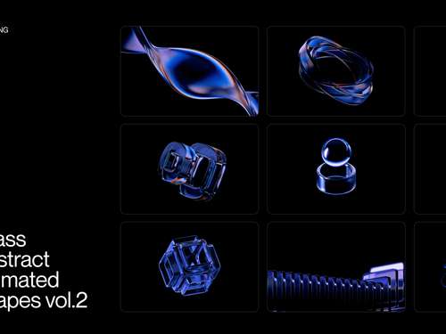 Glass abstract animated shapes vol.2