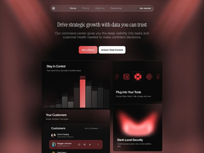 DataTrust — Atmospheric Dark Mode Feature Grid ⚡