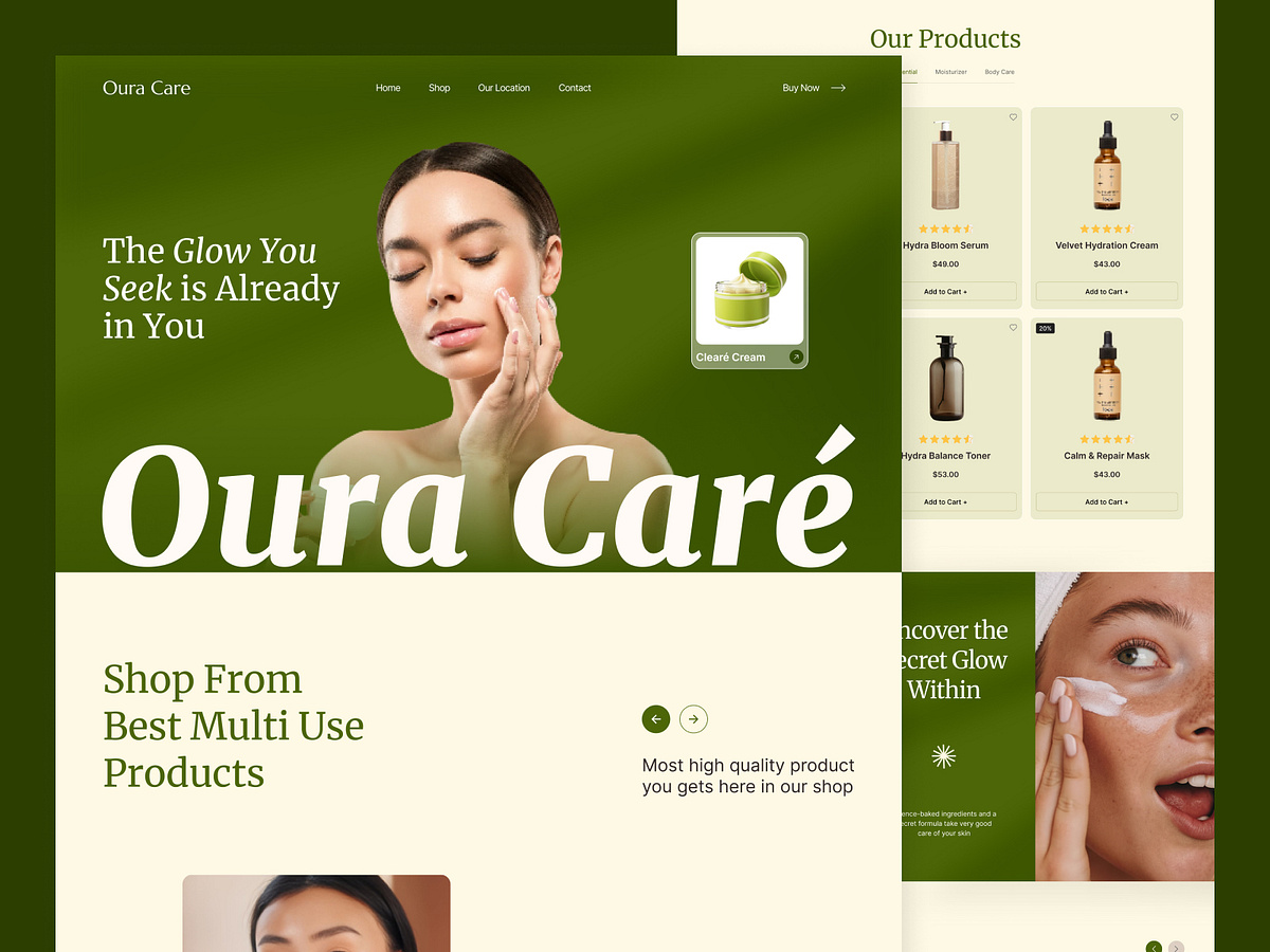 Skincare Website Design