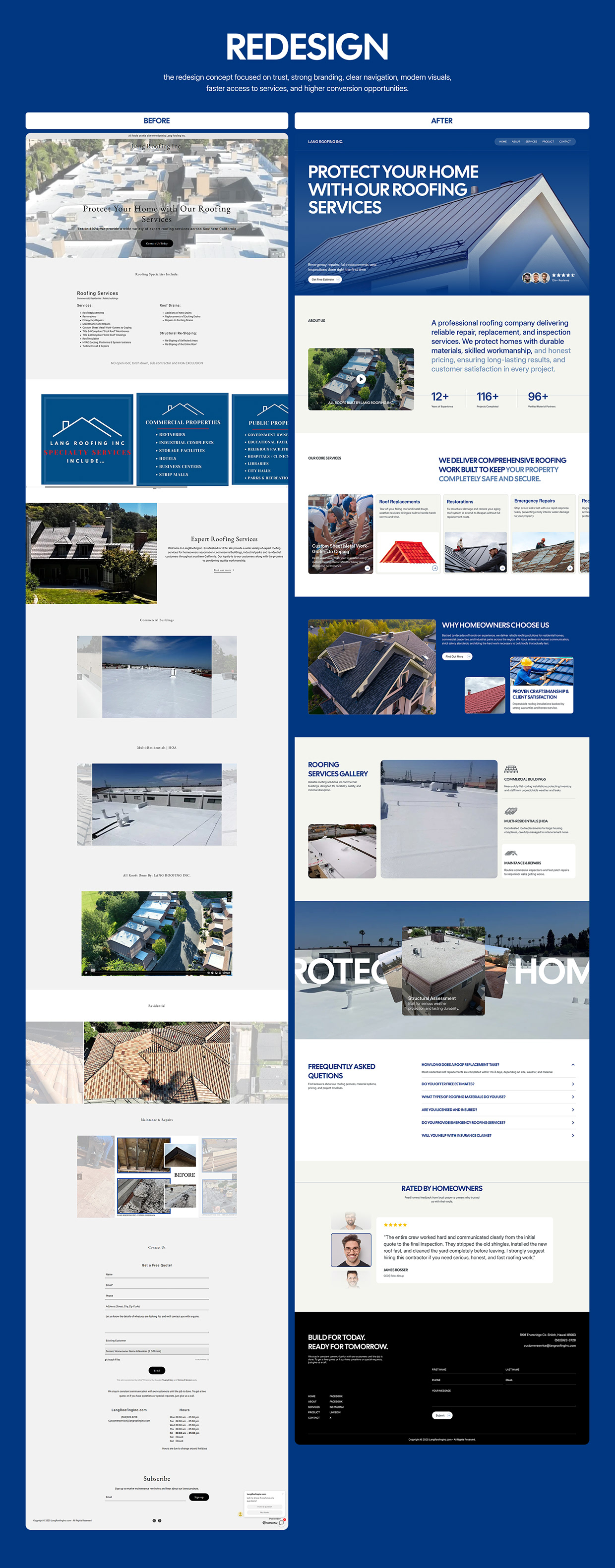 Roofing Services Website Redesign | Modern Concept Image 9