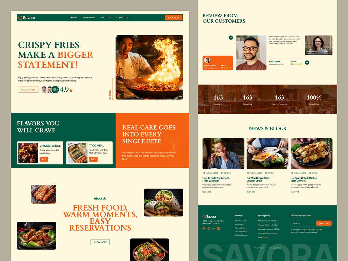 Savora | Modern Restaurant Website Design Image 0