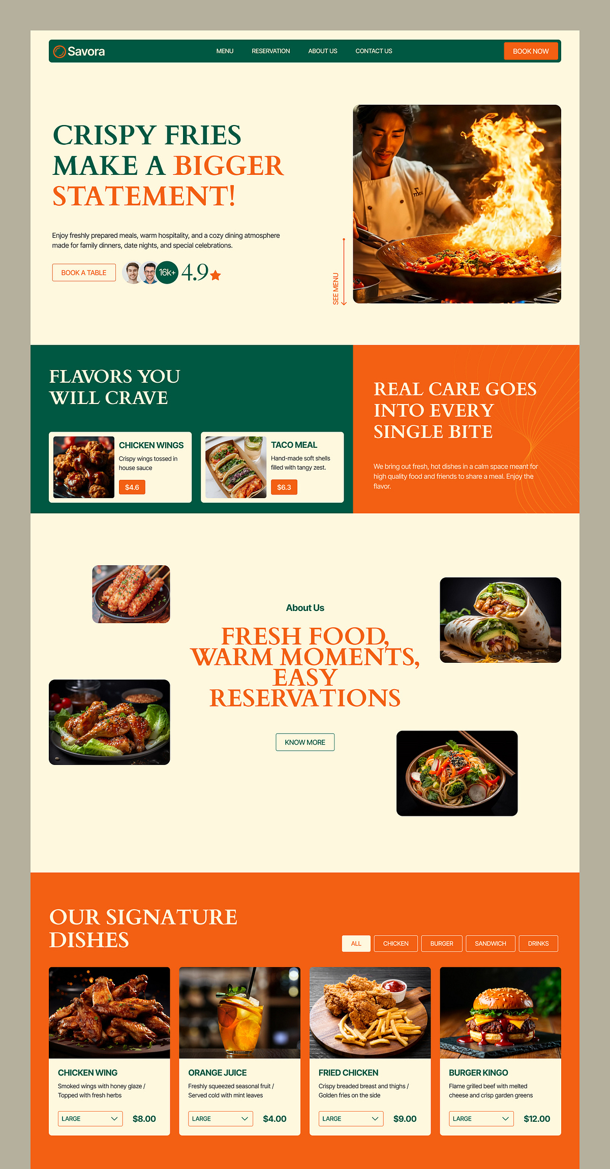 Savora | Modern Restaurant Website Design Image 1