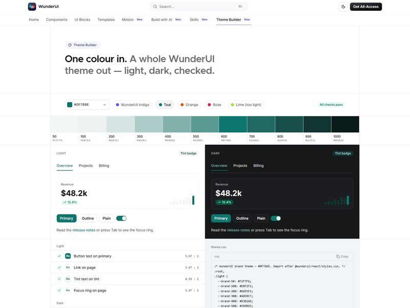 Theme Builder — WunderUI