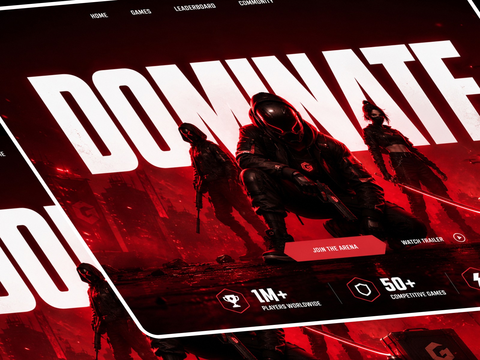 Dominate the Arena Next-Gen Gaming Interface Website Image 1