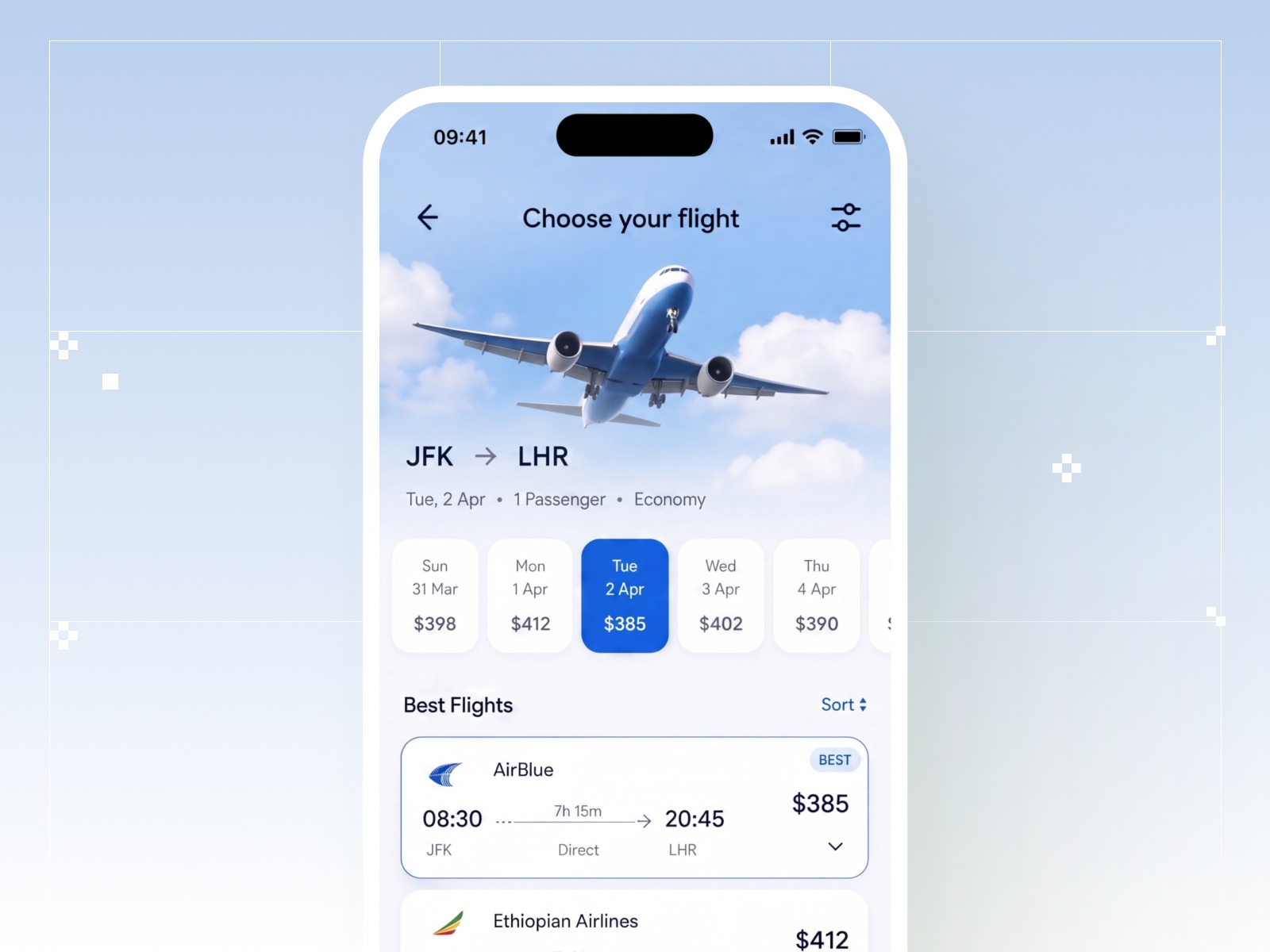 Flight Booking Mobile App UI Image 1