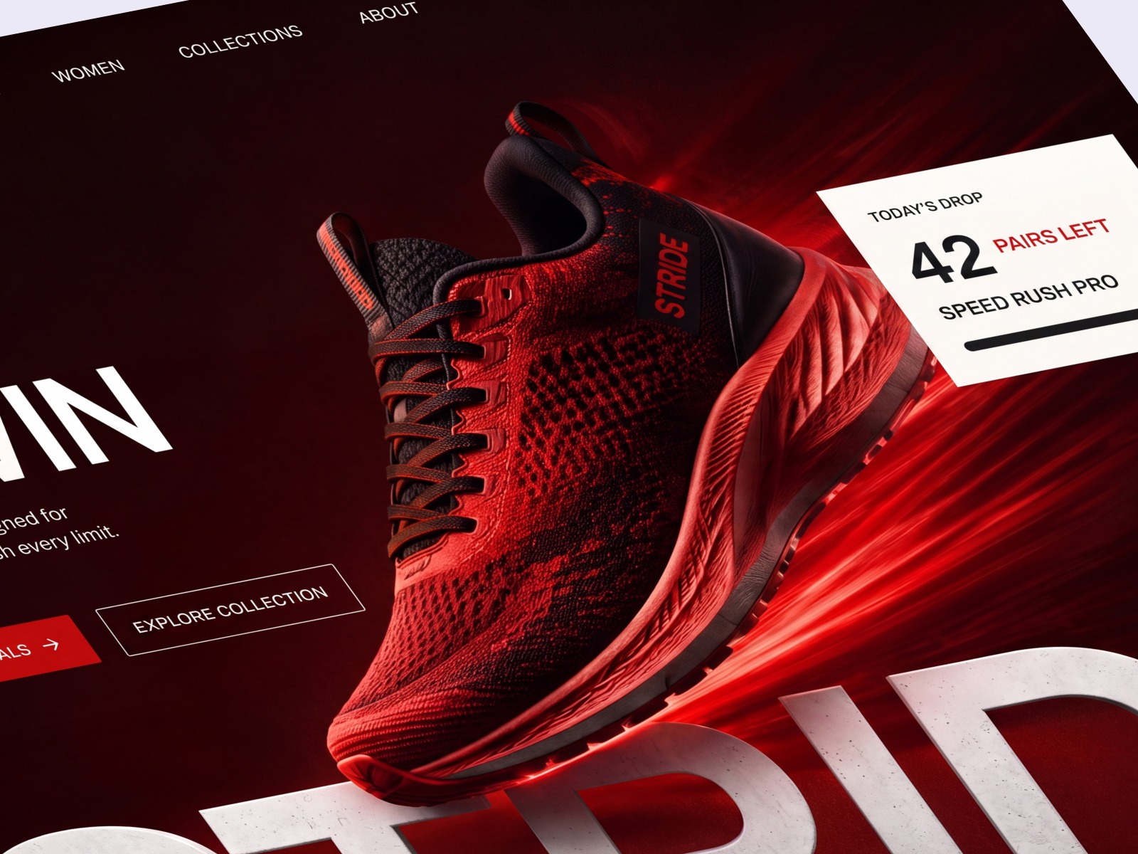 STRIDE - High-Performance Shoe Store Landing Page Image 1