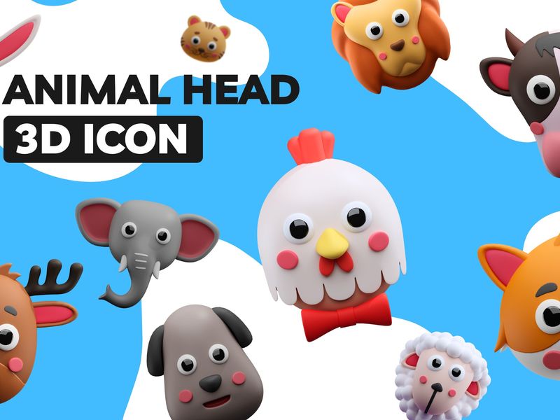Animal Avatar Free 3D Icon Pack for Designers - Pikkovia