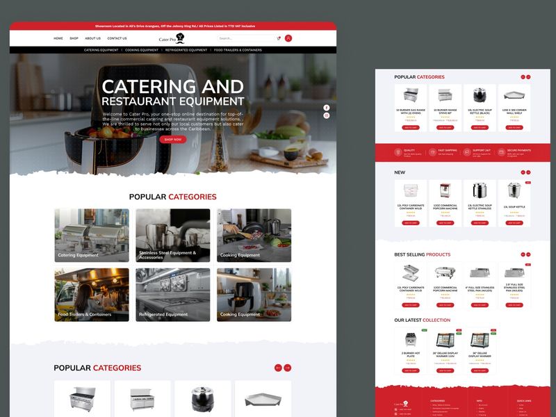 Cater Pro — High-Fidelity Catering & Restaurant Equipment UI