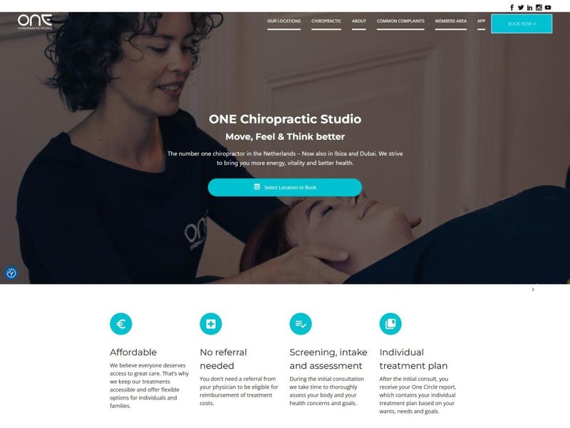 ONE Chiropractic Studio – Healthcare UI Design