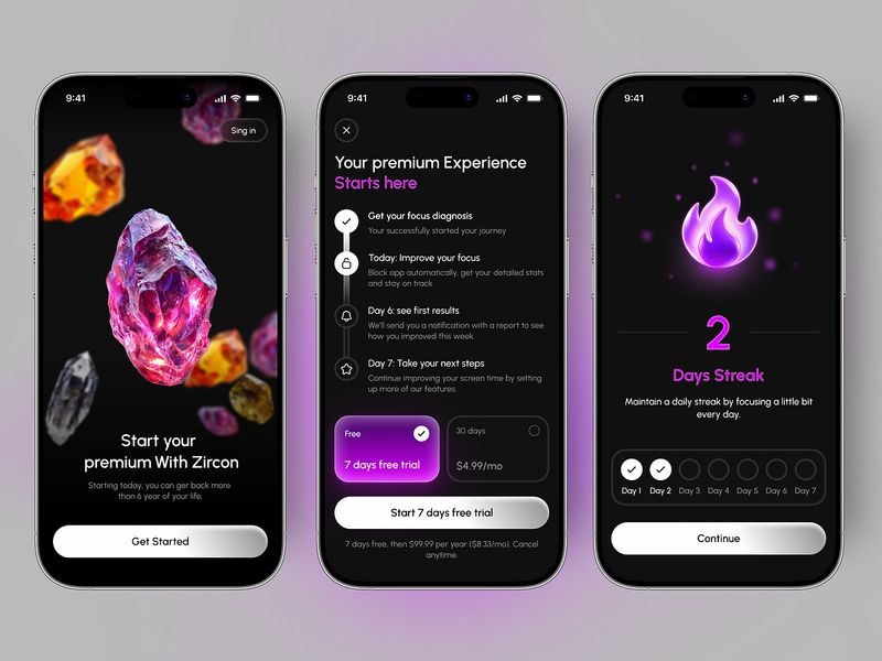 Screen Time Tracker App Design | Mobile Productivity App