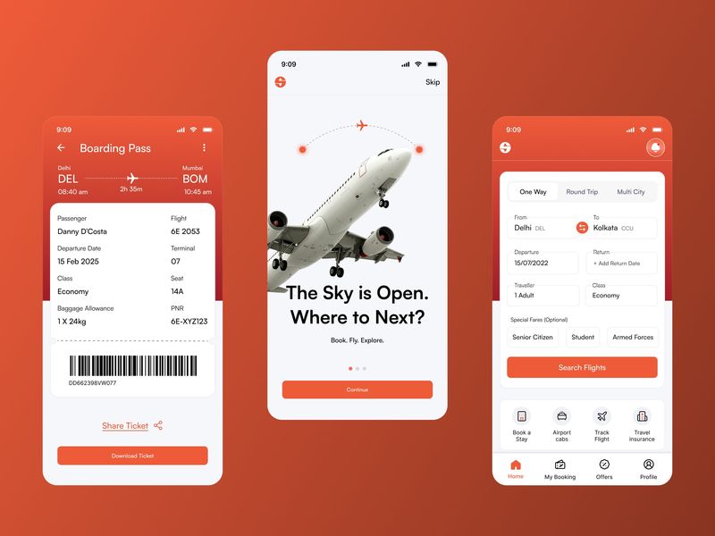 Smart Flight Search & Digital Ticket — Modern Travel App UI/UX ✈
