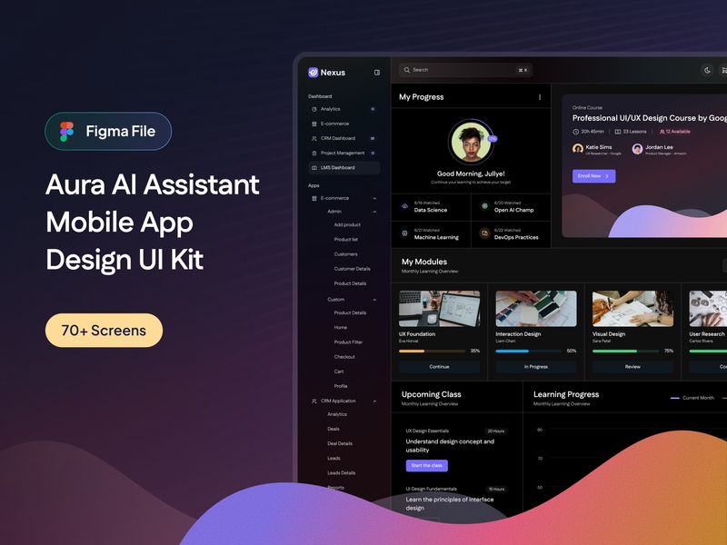Nexus - Modern SaaS Dashboards & Applications UI Kit (Light & Dark Mode)