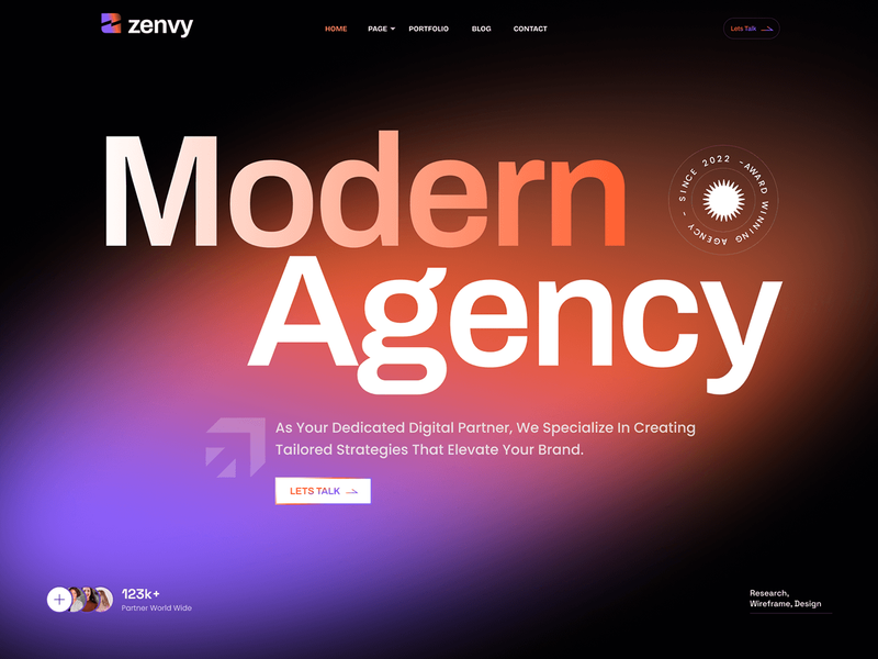 Modern Agency Website Concept — Zenvy