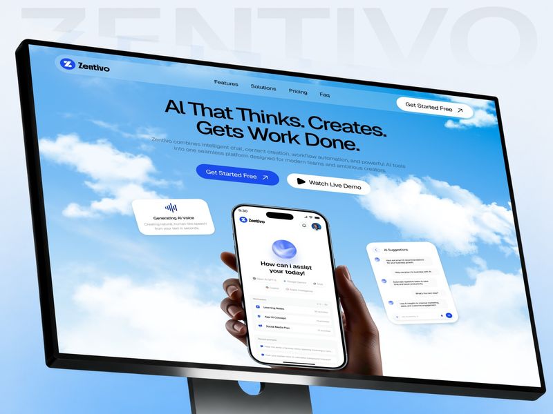 Zentivo — AI-Powered Mobile App Landing Page