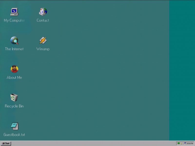 Windows 95 themed portfolio website