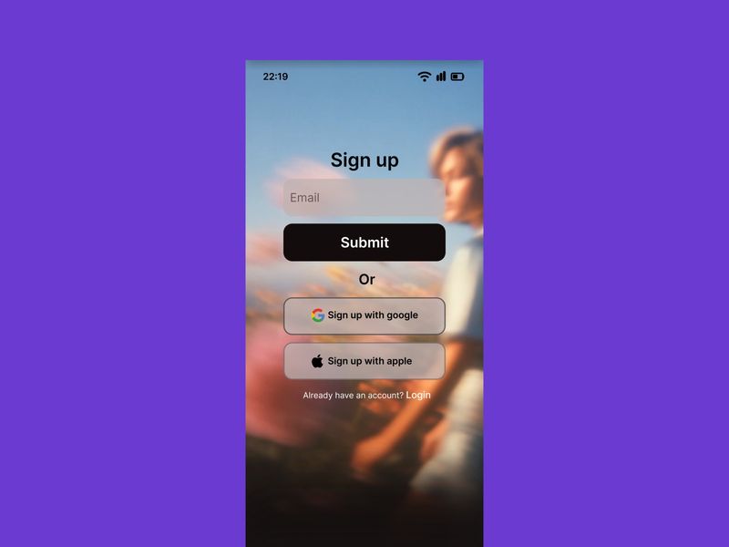 Dessigned an sign up page for exploring new places