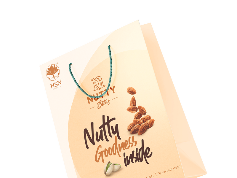 Luxury Paper Bag Design – Nutty Bites (HSN Overseas)