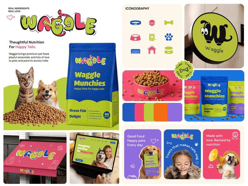 Waggle — Pet Brand Identity & Packaging