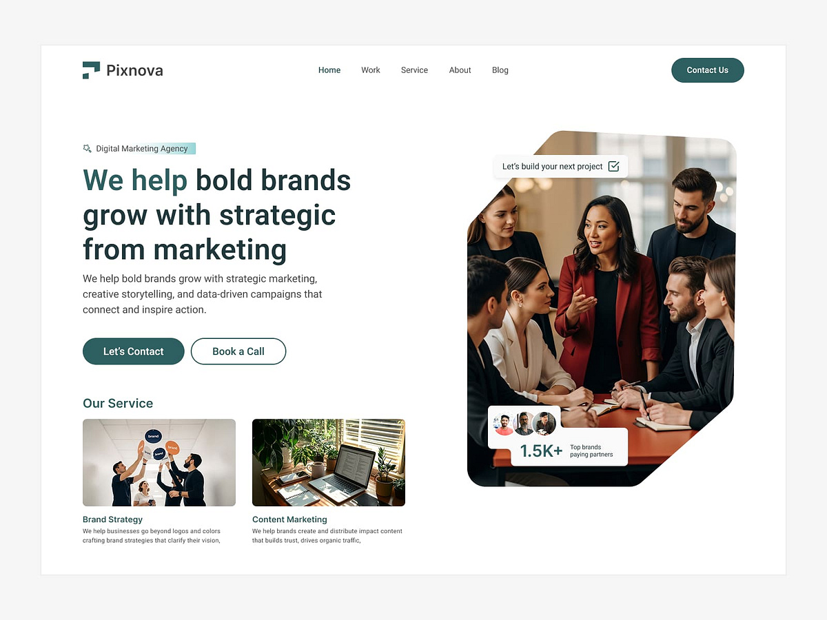 Digital Marketing Agency Website Design Concept