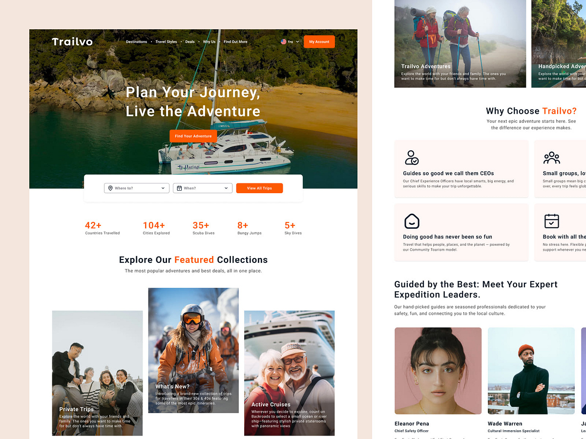 Modern Travel & Adventure Landing Page UI Image 2