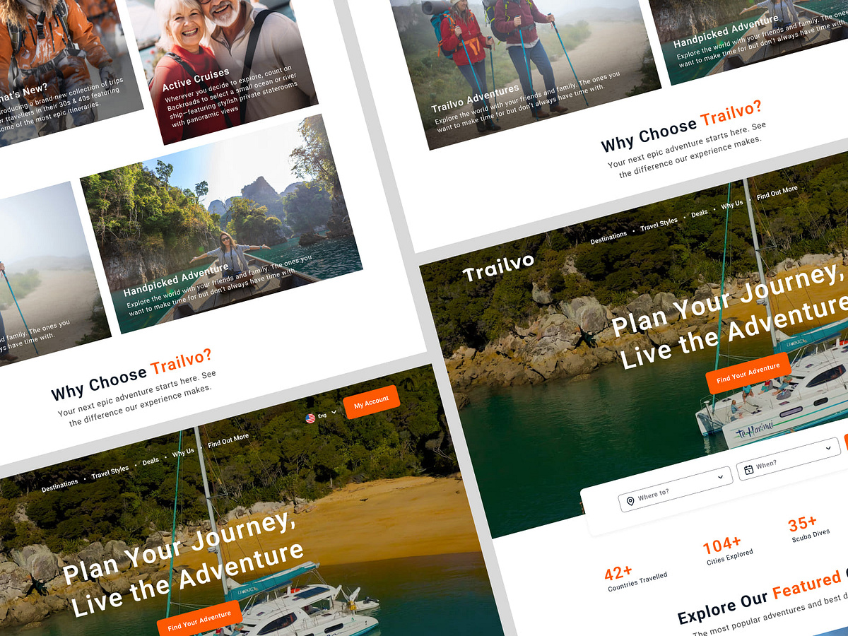Modern Travel & Adventure Landing Page UI Image 3