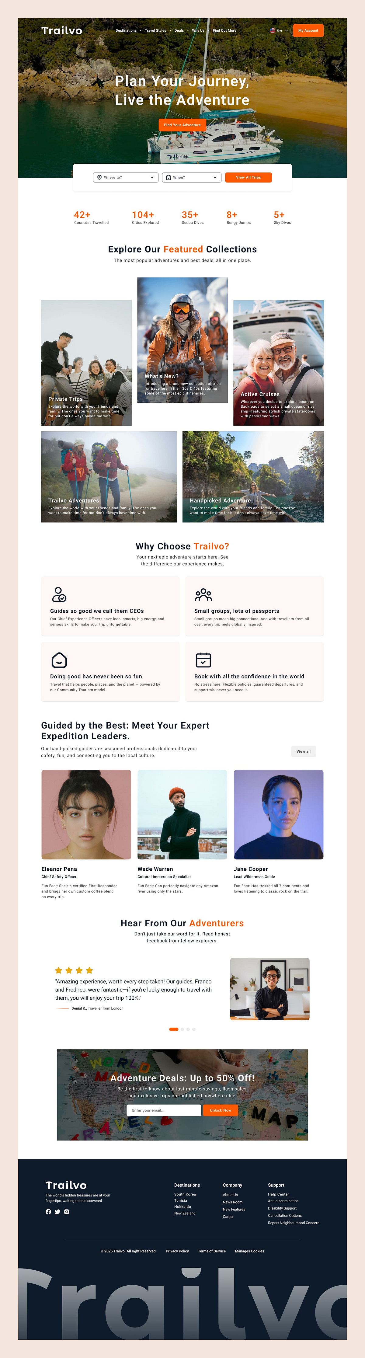Modern Travel & Adventure Landing Page UI Image 5