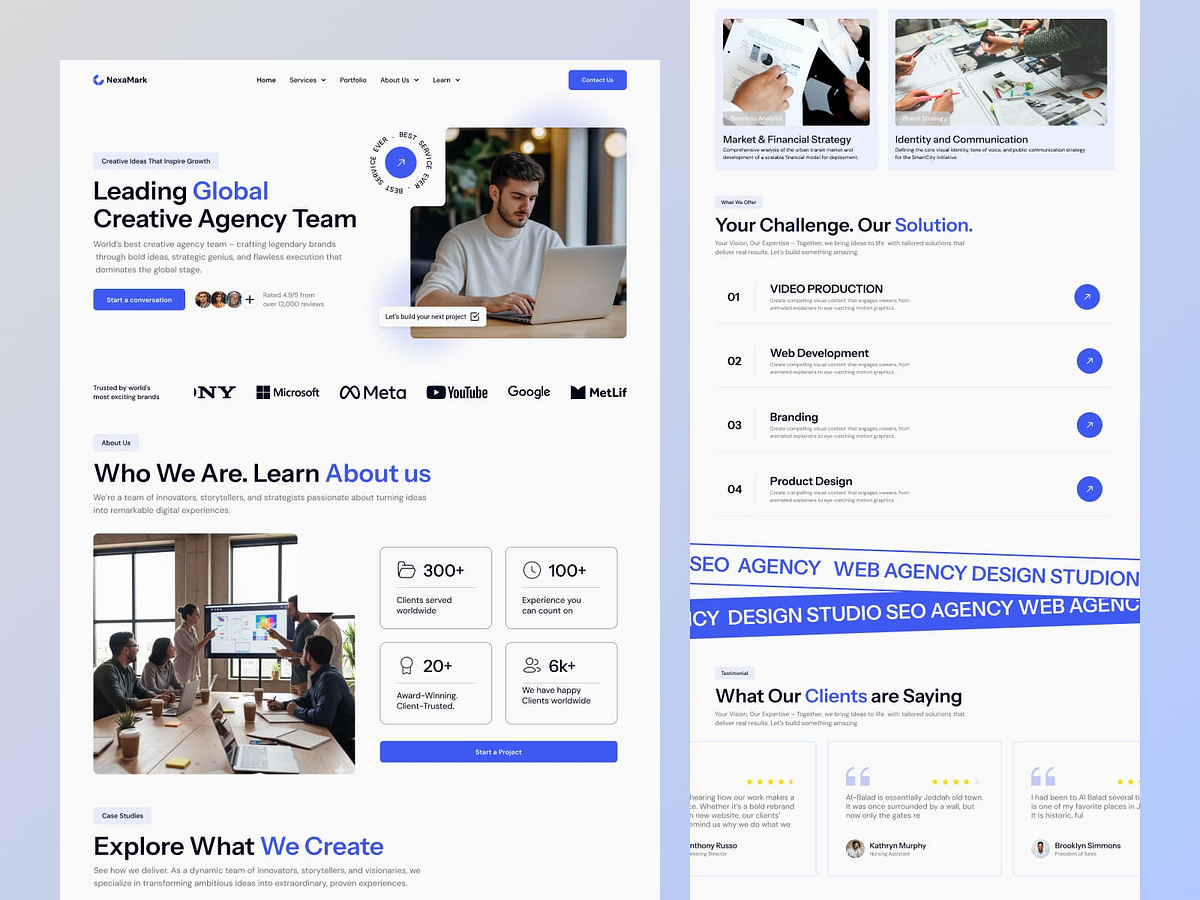 Creative Agency Landing Page | Web Design Concept Image 1