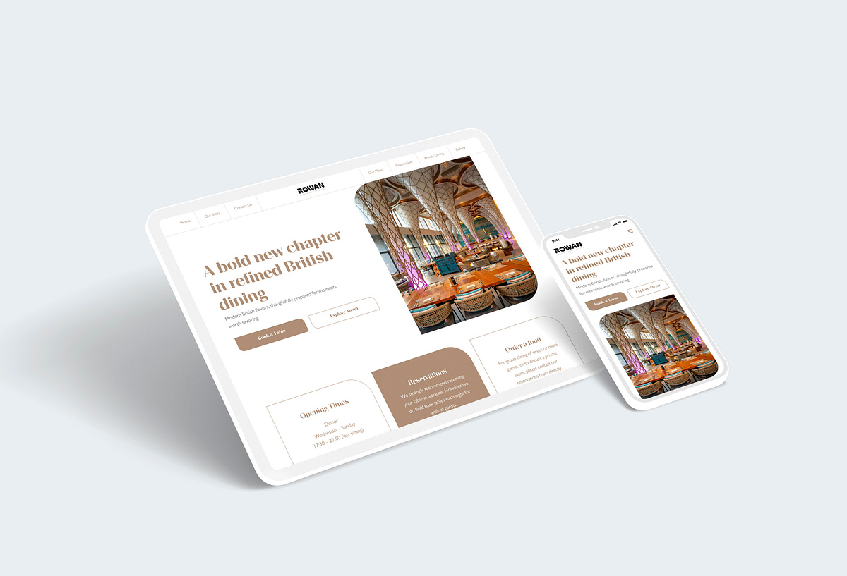 Modern British Restaurant Website UI Design Image 0