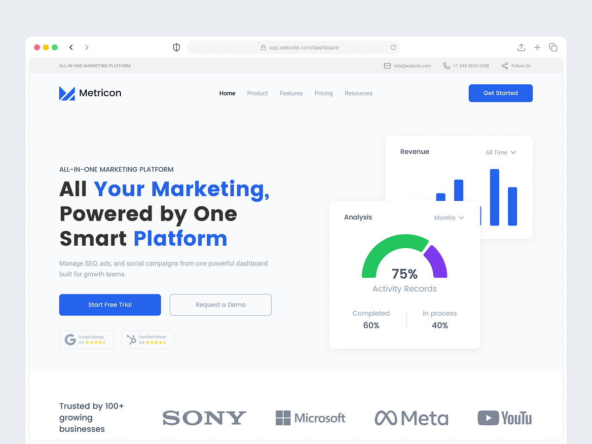 Modern SaaS Marketing Platform UI Design Image 1