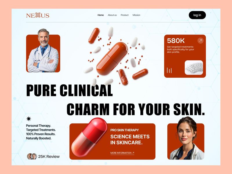 Skincare Website UI Design | Healthcare Landing Page