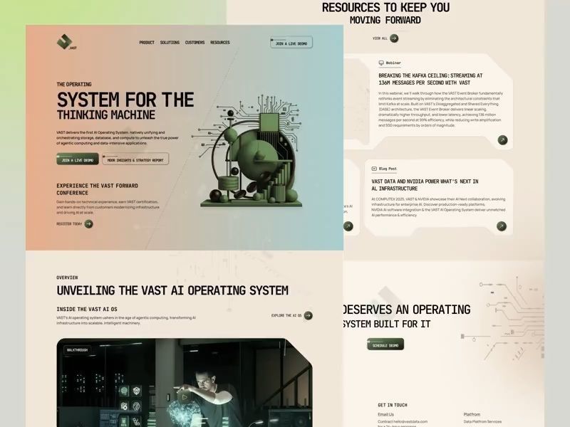 VAST Data — AI 3D Website Animation