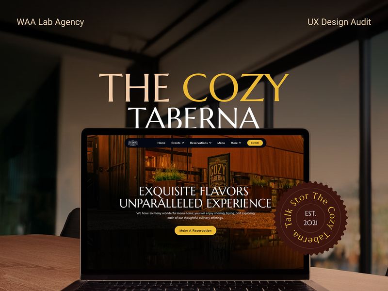 Cozy Taberna — Luxury Restaurant Website UI/UX Redesign