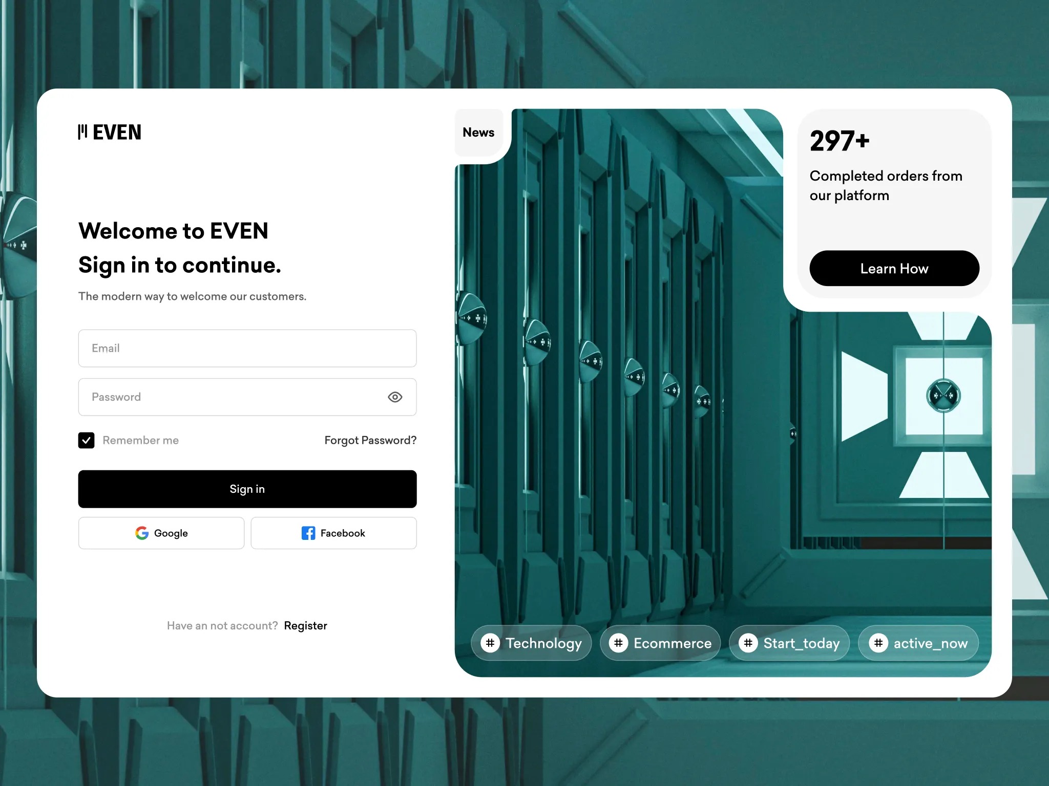 Even - Sign Up/Sign In Page