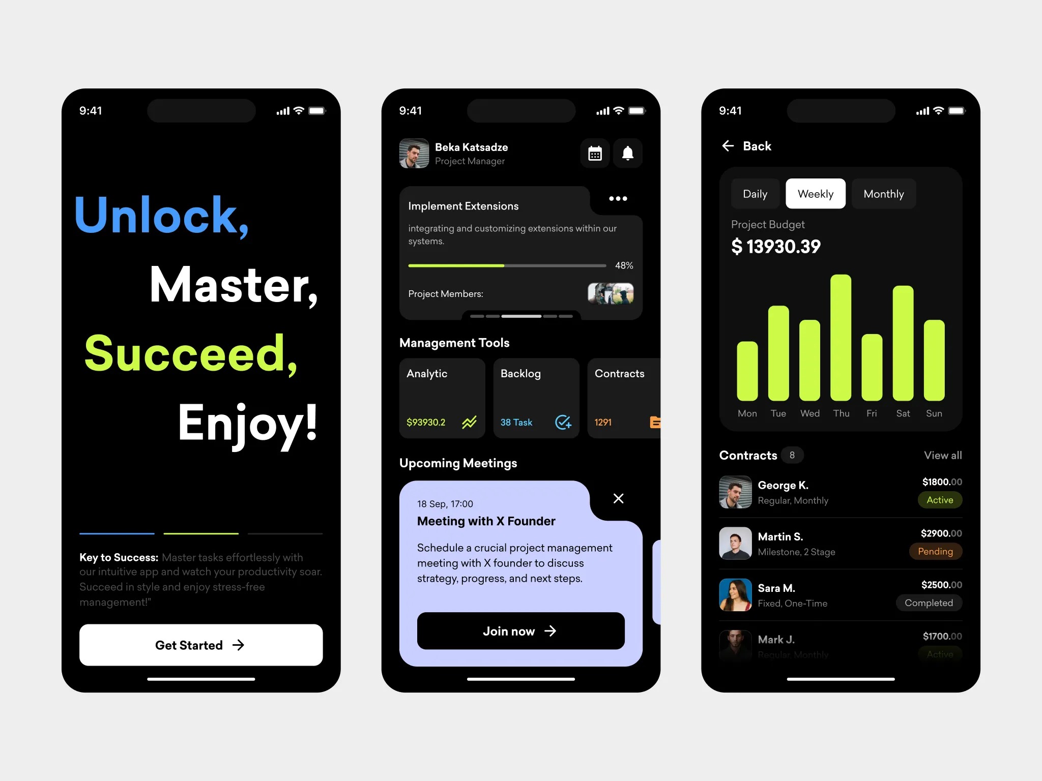 Modern Project Management App UI – Dashboard, Tasks & Team Collaboration