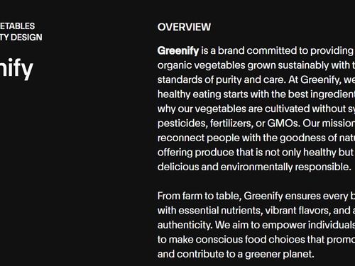 BRAND IDENTITY DESIGN FOR 'GREENIFY' ORGANIC VEGETABLE