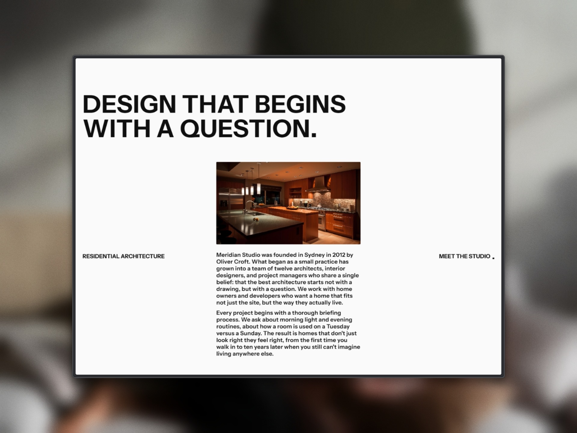 Meridian Architecture & Interior Studio Framer Template Image 1