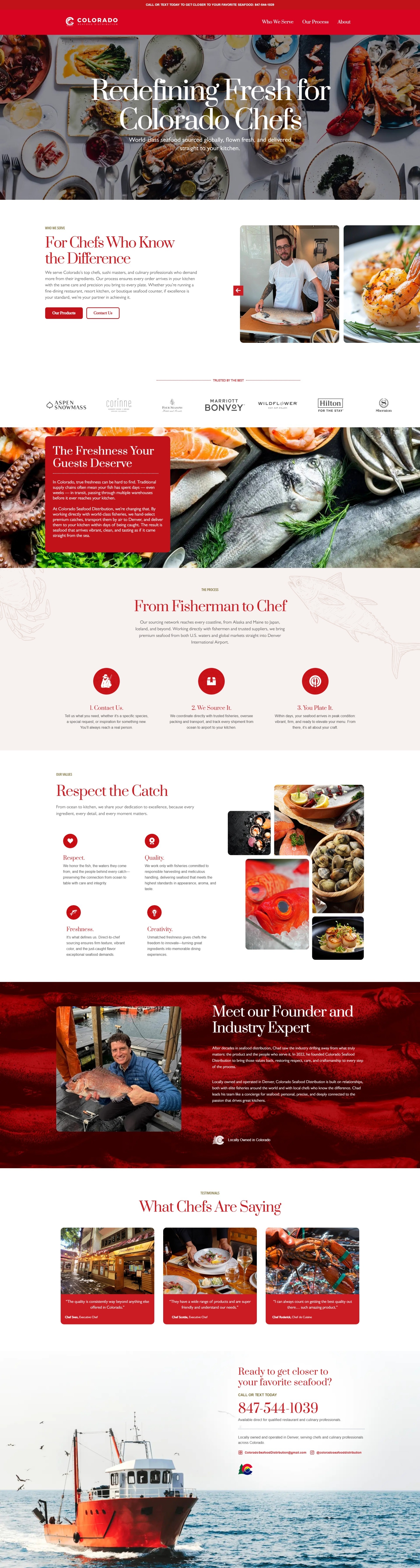 Colorado Seafood | Editorial Web Design for B2B Logistics Image 0