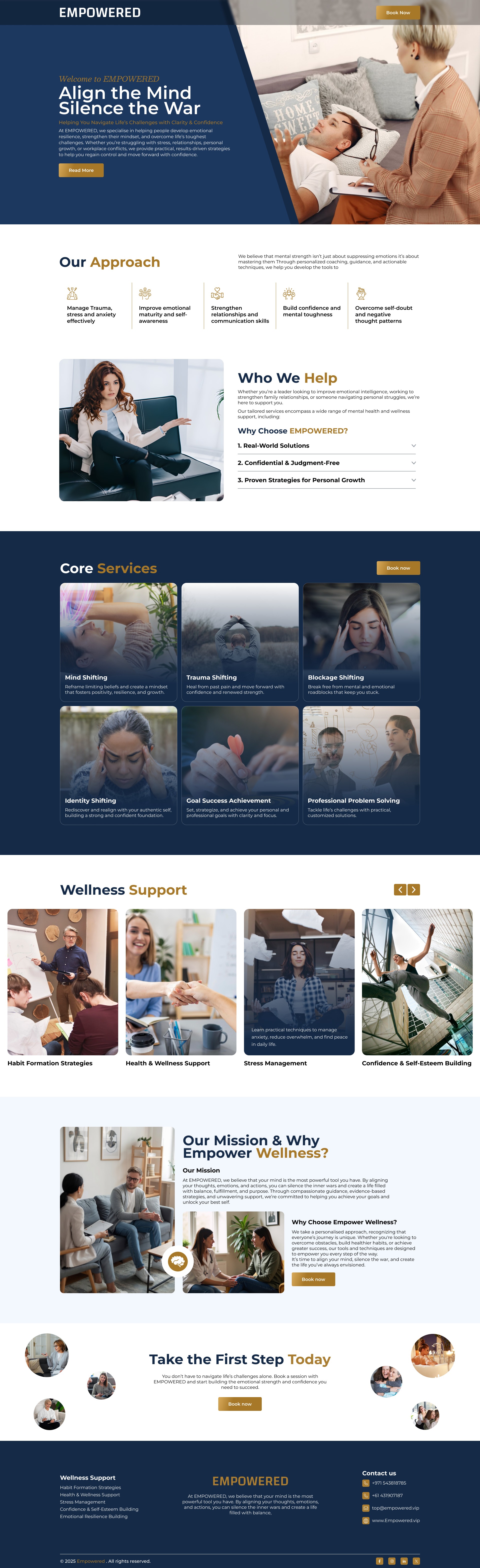 Empowered: A Bold Approach to Mental Wellness UI Image 0