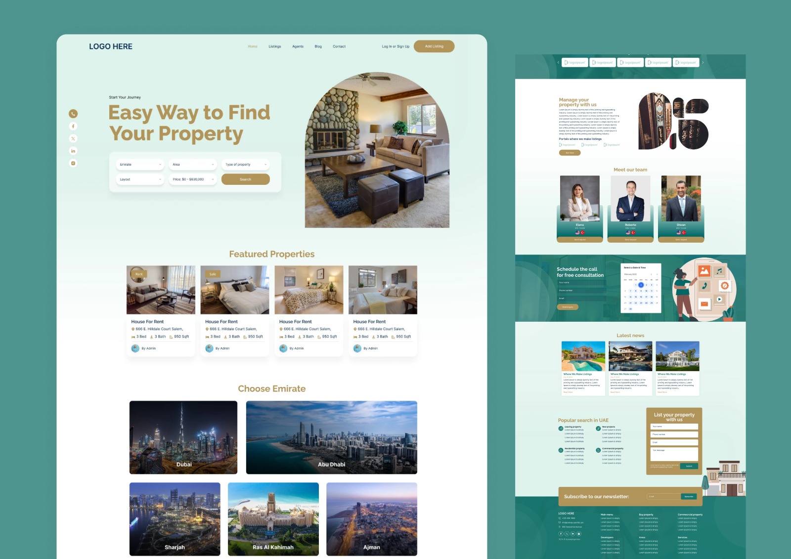 Modern Real Estate & Property Management Web UI