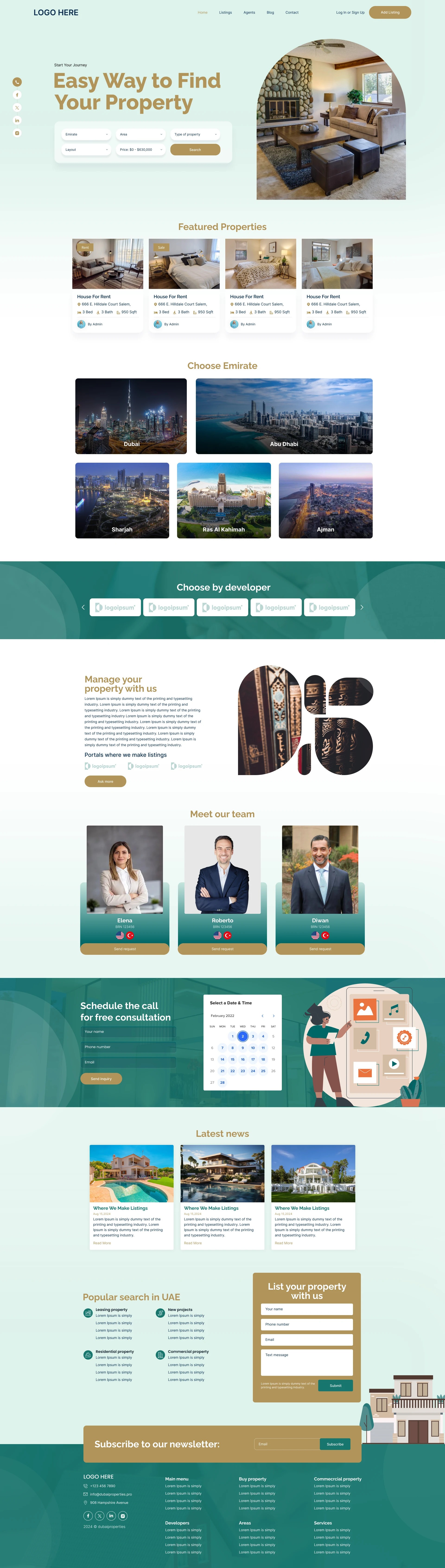Modern Real Estate & Property Management Web UI Image 0