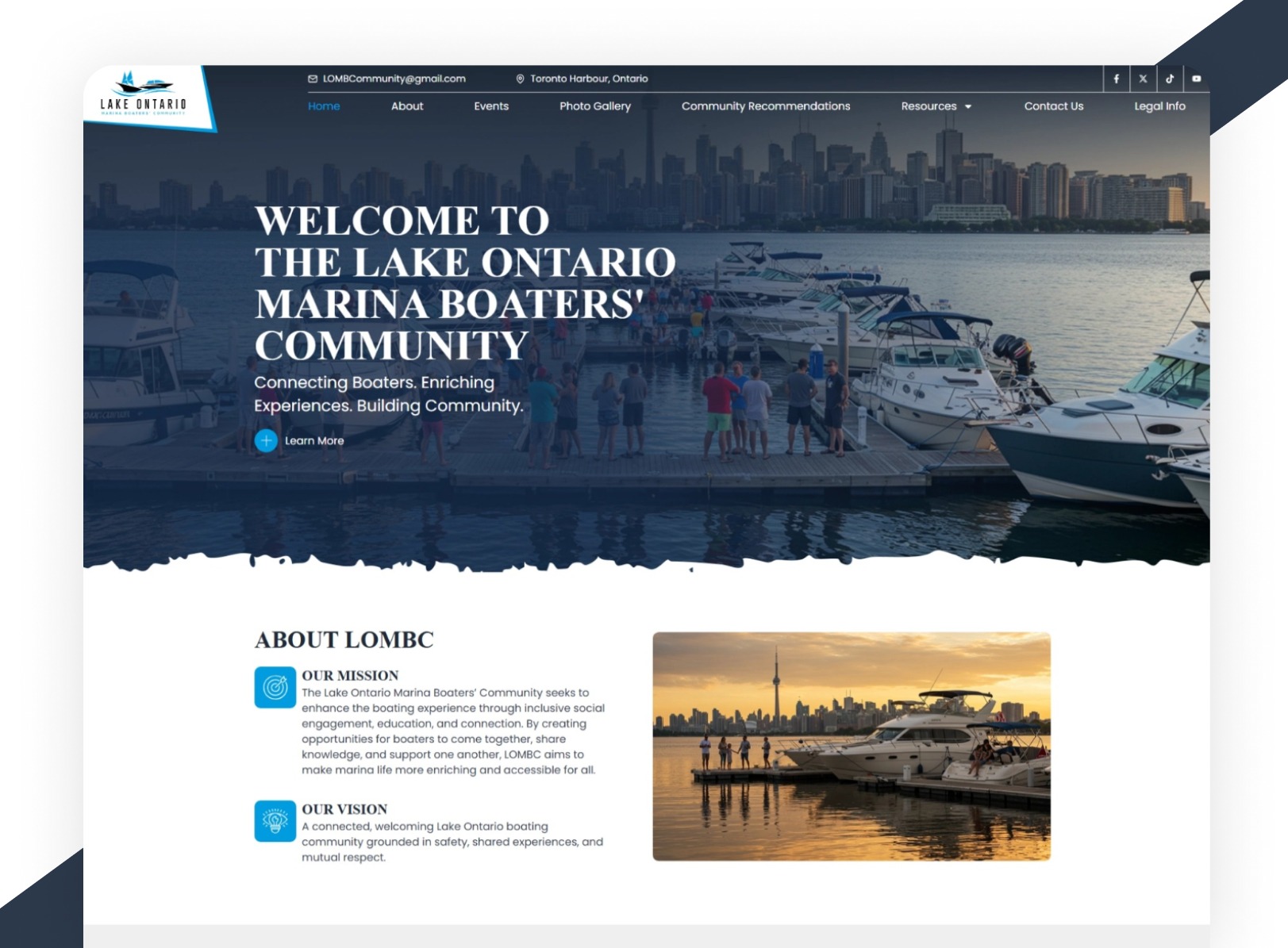 Lake Ontario Marina Boaters' Community: A Vibrant UI for Nautical Enthusiasts