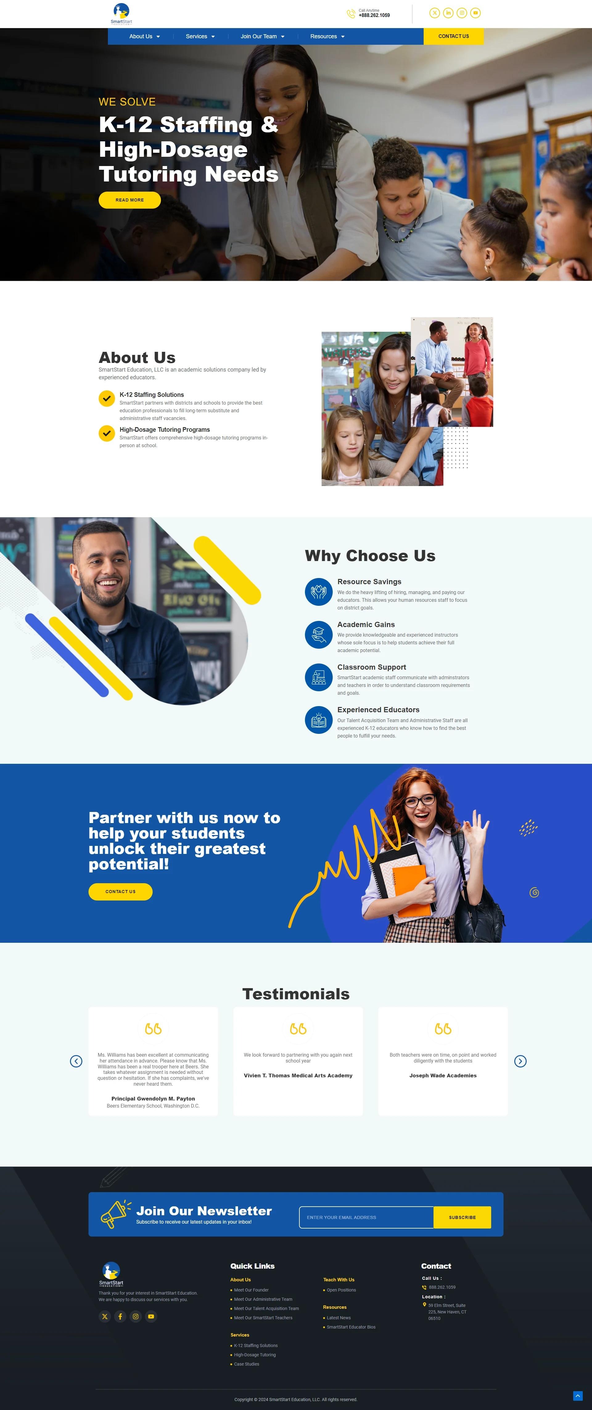 SmartStart Education: Modern UI for K-12 Staffing and Tutoring Image 0