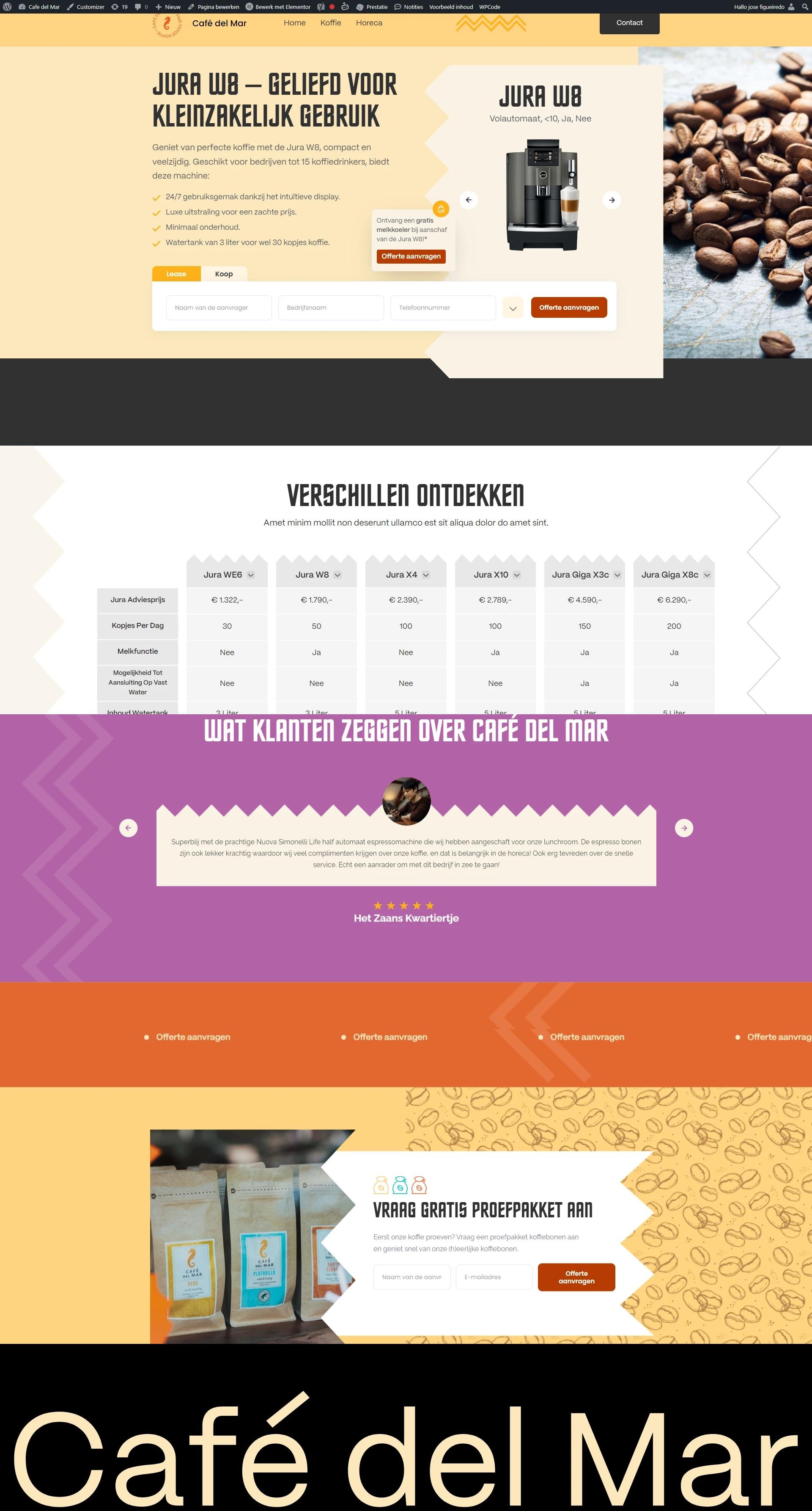 Café del Mar: Premium B2B E-commerce UI for Coffee Solutions Image 0