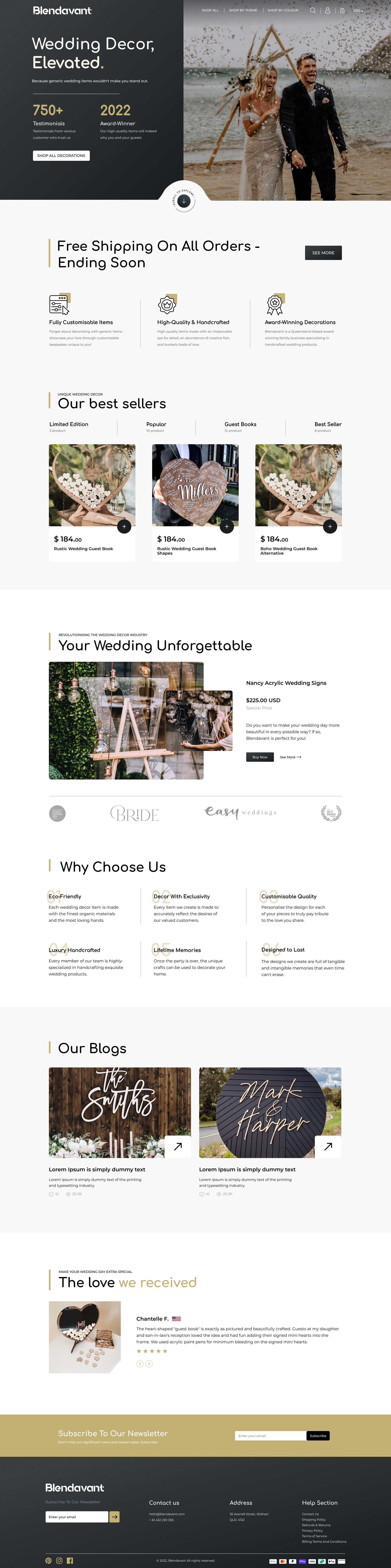Blendavant – Luxury Wedding E-commerce UI/UX Design Image 0