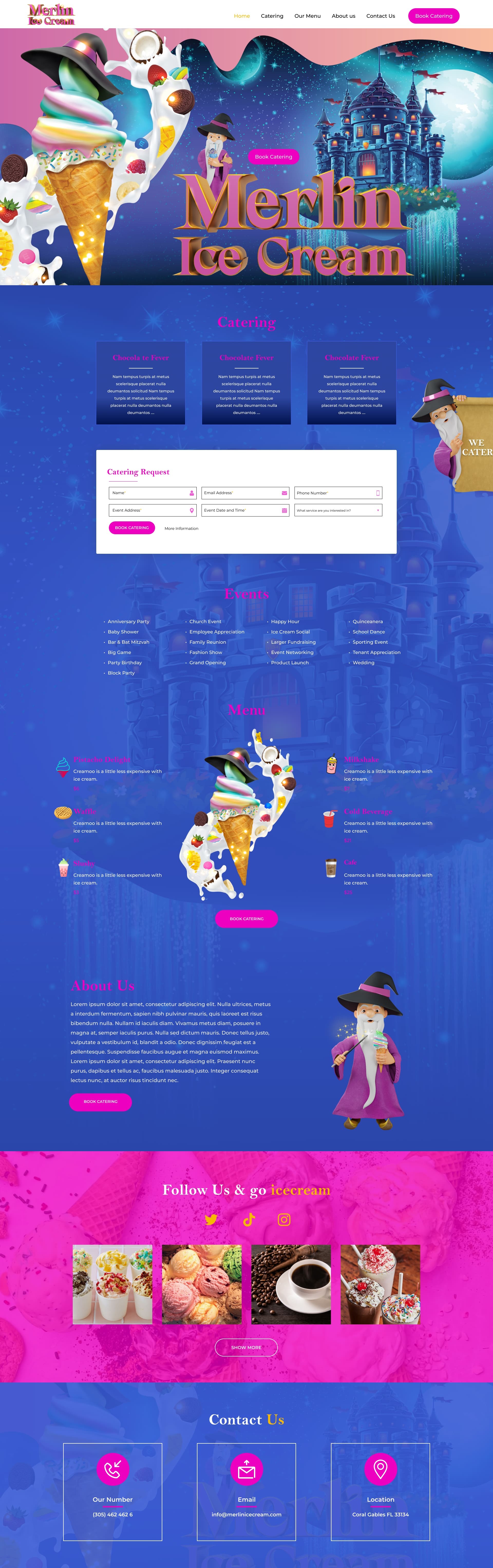 Merlin Ice Cream — Whimsical UI/UX & Web Design Image 0