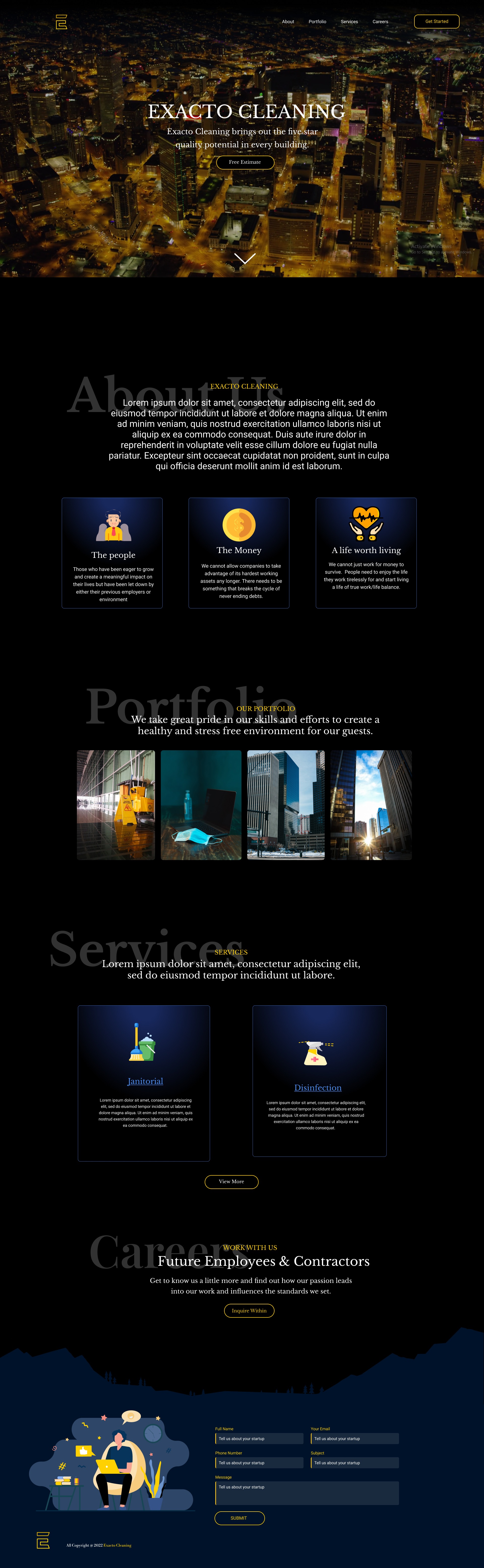 Exacto Cleaning — Commercial Web Design & UI Concept Image 0