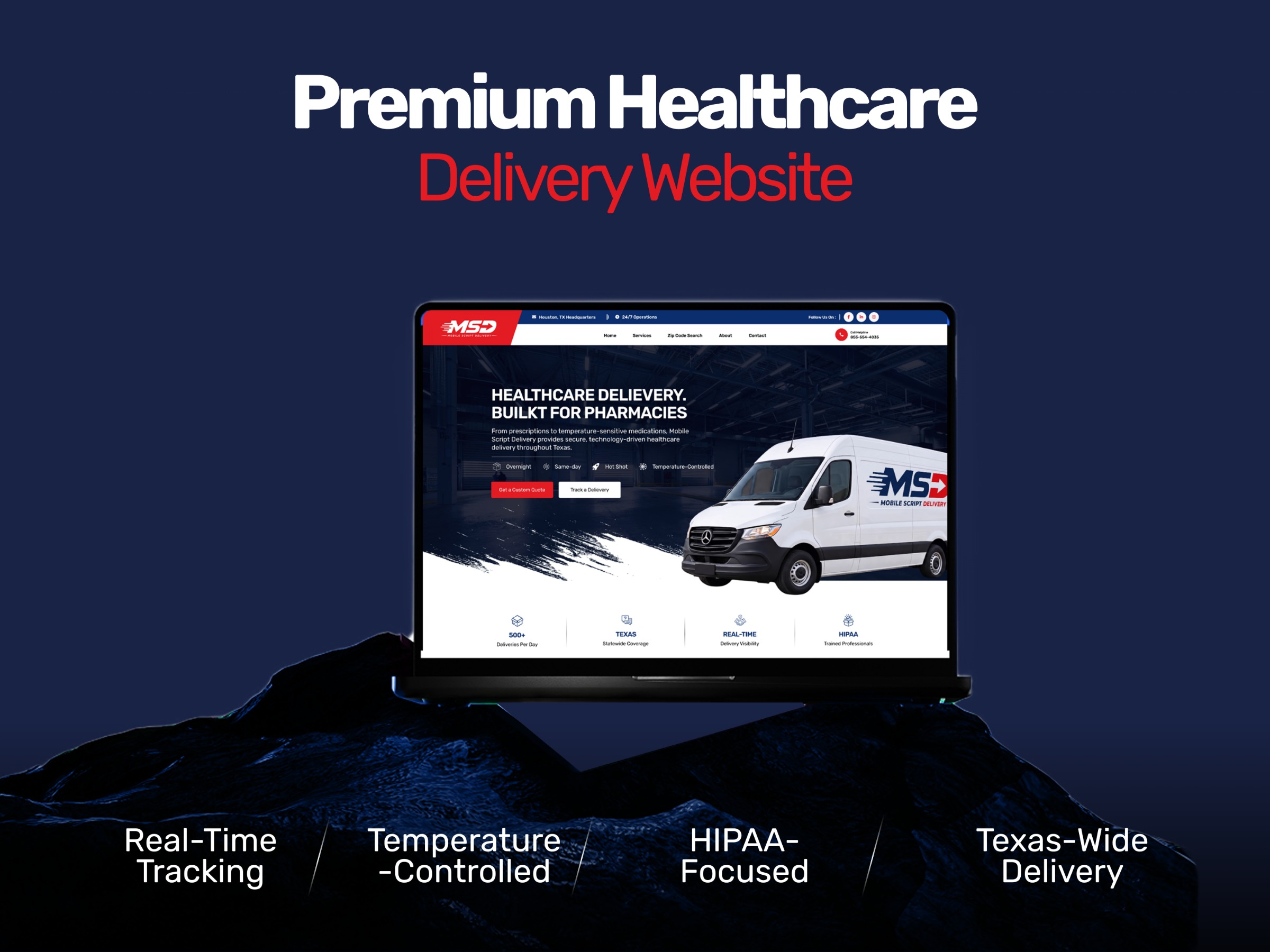 Mobile Script Delivery | Logistics Website Design